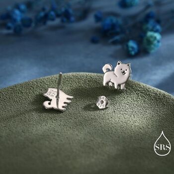 Pomeranian Dog Sterling Silver Stud Earrings, 3 of 10