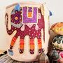 Handmade Bohemian Dusky Pink Elephant Pouffe, thumbnail 8 of 8