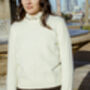 Cream Ruffle Neck Gem Detail Jumper, thumbnail 5 of 7