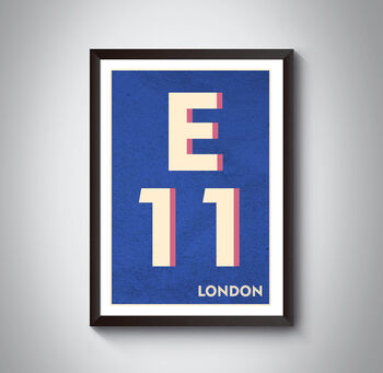 E11 Waltham Forest Typography Postcode Print, 10 of 10