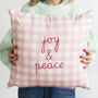 Cushion Embroidery Kit Christmas Joy And Peace, thumbnail 1 of 6