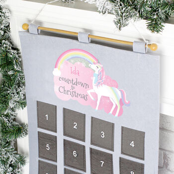 Personalised Christmas Unicorn Felt Advent Calendar, 4 of 4