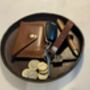 Personalised Chocolate Brown 20cm Round Leather Tray, thumbnail 8 of 10