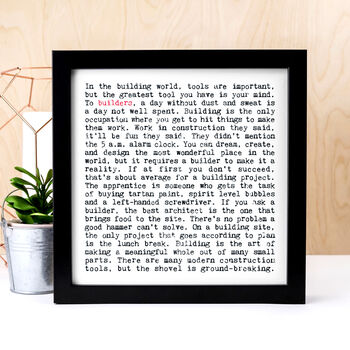 Builder Quotes Gift Print, 2 of 9