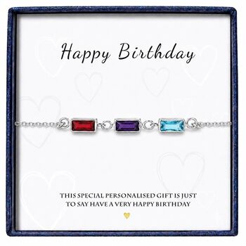 Personalised Create Your Own Baguette Cut Birthstones Bracelet, 2 of 9