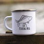 Personalised Fishing Camping Gift Enamel Mug, thumbnail 4 of 8