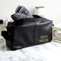 Personalised Message Luxury Faux Leather Black Wash Bag, thumbnail 2 of 7