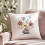 Family Watercolour Birth Month Flower Cushion, thumbnail 2 of 10