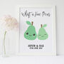 Personalised Fine Pear Wedding Print, thumbnail 6 of 6