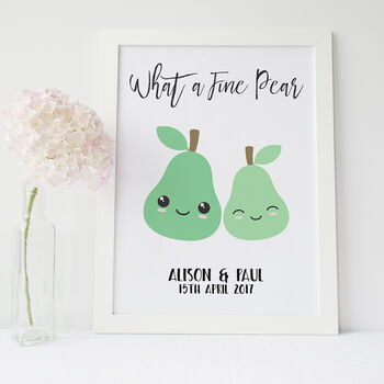 Personalised Fine Pear Wedding Print, 6 of 6