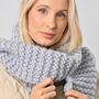 Pom Pom Scarf Beginner Knitting Kit, thumbnail 5 of 10