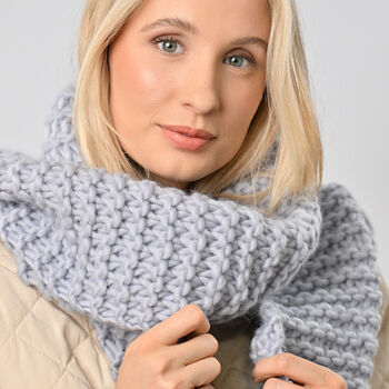 Pom Pom Scarf Beginner Knitting Kit, 5 of 10