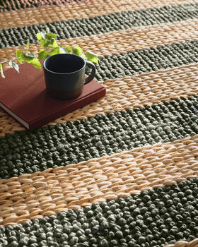 Bondi Jute Stripe Natural/Bottle Green 120/170, 2 of 4