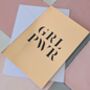 Girl Power Card – Rose Gold Metallic – Blank Inside, thumbnail 2 of 3