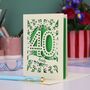 Personalised 40th Birthday Card Papercut Spotty Design, thumbnail 5 of 7