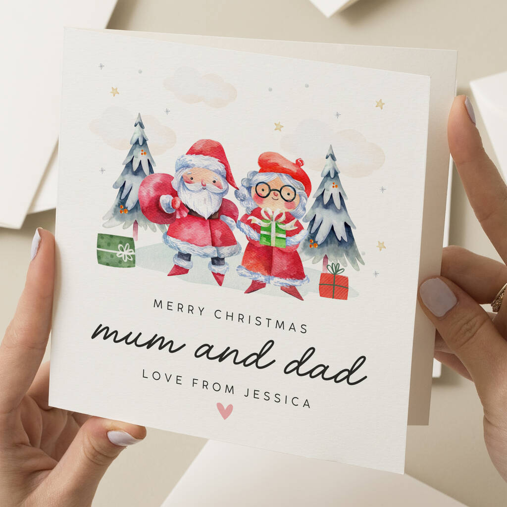 Mr And Mrs Clause Mum And Dad Christmas Card By Twist Stationery