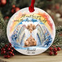 Rainbow Bridge Memorial Bauble – Personalised Pet Loss Christmas Ornament, Dog Or Cat Remembrance Acrylic Decoration With Custom Name And Dates, thumbnail 1 of 4