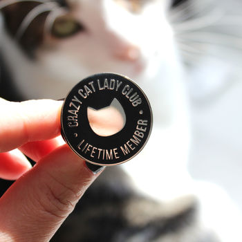 'Crazy Cat Lady Club' Enamel Pin, 4 of 5