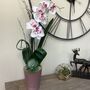 White Artificial Silk Orchid Pink Pot Mothers Day Gift, thumbnail 2 of 6