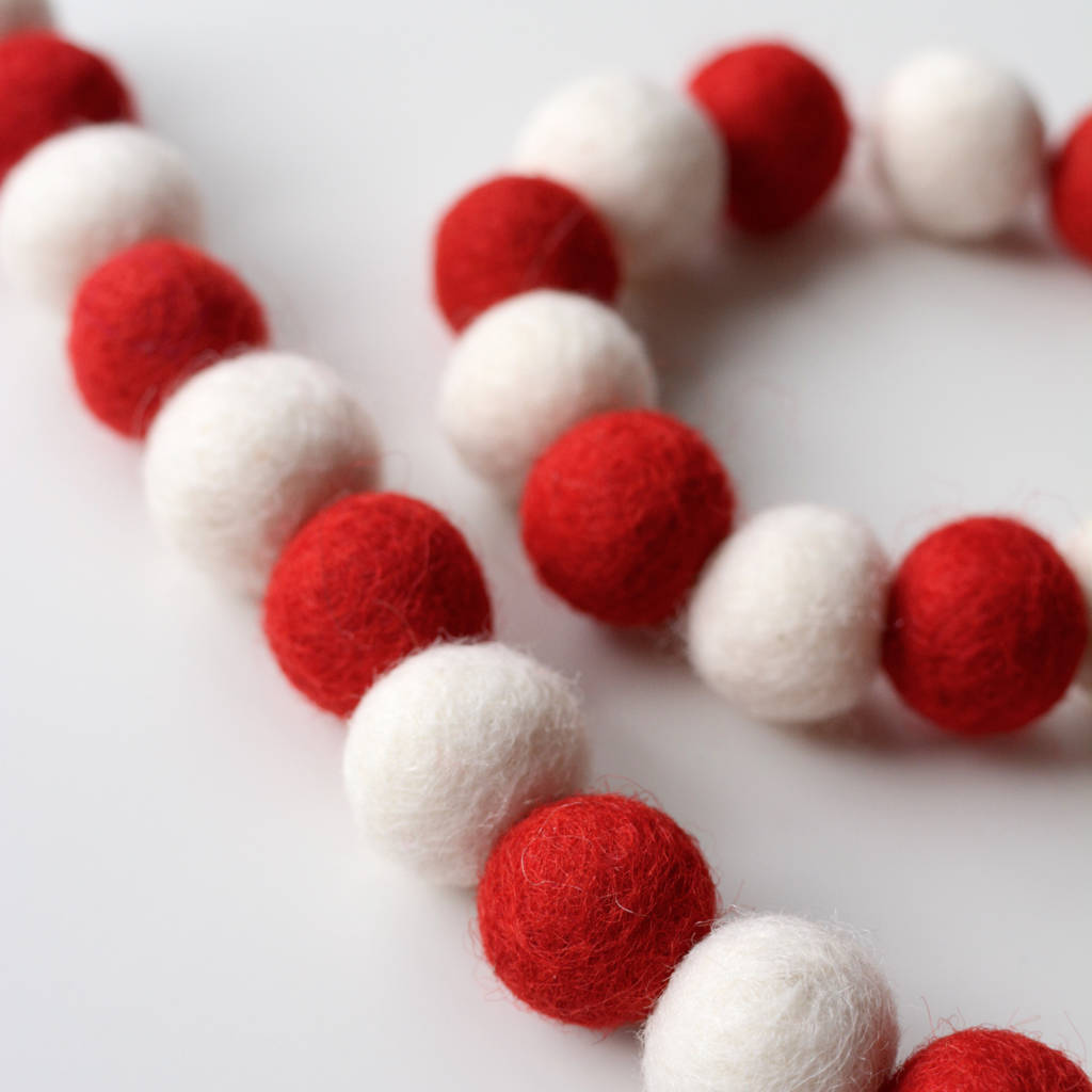 Christmas Felt Ball Garland Diy Kit