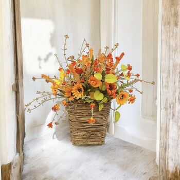 Autumn Fall Basket Door Wreath, 7 of 12