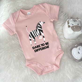 Dare To Be Different Zebra Jungle Babygrow, 6 of 10