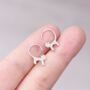 925 Sterling Silver Cat Hoop Earrings, thumbnail 1 of 7