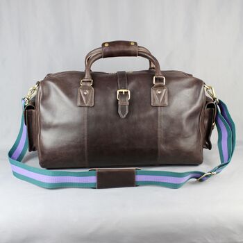'Drake' Men's Leather Holdall In Chestnut Leather, 3 of 12