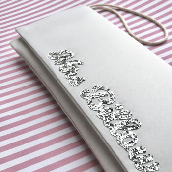 Mrs Surname Bridal Wedding Day Clutch, 12 of 12