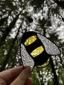 Bee Your Own Queen Cute Stained Glass Bee Friends Gift, 7 of 7