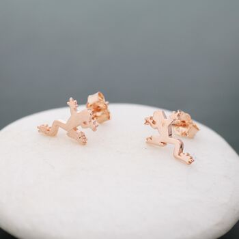 Frog Stud Earrings In Sterling Silver, 7 of 12