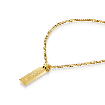Tag Personalised Men's Necklace 18 K Gold Plated Steel, 3 of 6
