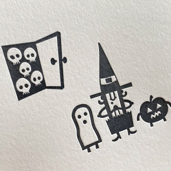'Halloween Party' Letterpress Card, 2 of 2