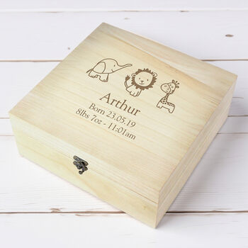 Personalised Hessian Friends Large Wooden Keepsake Box, 4 of 5