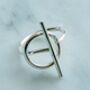 Overlapping T Bar Gold Plated Sterling Silver Ring, thumbnail 4 of 9