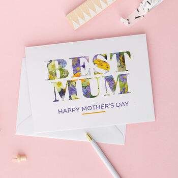 Best Mum Vintage Floral Mother's Day Card, 2 of 2
