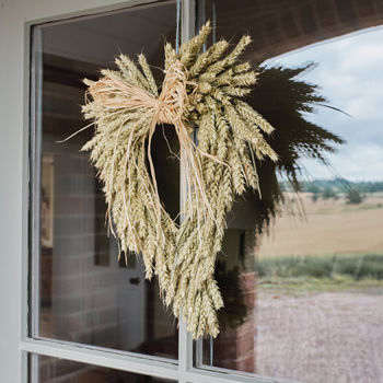 Handmade Natural Heart Wheat Wreath, 2 of 9