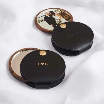 Personalised Photo Compact Mirror With Leather Case, 4 of 6