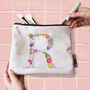 Personalised Wash Bag With Botanical Inspired Lettering, thumbnail 1 of 4