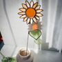 Sunflower Stem Stained Glass Everlasting Keepsake, thumbnail 3 of 7