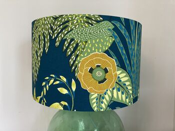 Mustard Flower Teal Lampshade, 4 of 9