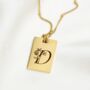Personalised Birth Flower And Initial Tag Necklace, thumbnail 5 of 12