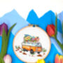 Flower Campervan Cross Stitch Kit, thumbnail 2 of 9