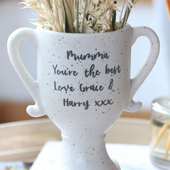 Personalised Ceramic Speckled Trophy Vase, H18cm, 3 of 12