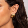 Wave Knot Statement Gold Stud Earrings In 18 K Gold Plated Vermeil, thumbnail 2 of 5