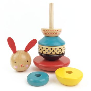Eco Friendly Wooden Rabbit Stacking Toy, 4 of 4