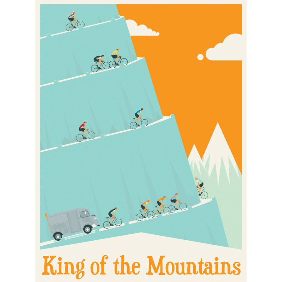 king of the mountains tour de france poster art print by wyatt9