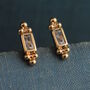 Tudor Baguette Gold Stud Earrings, thumbnail 1 of 6