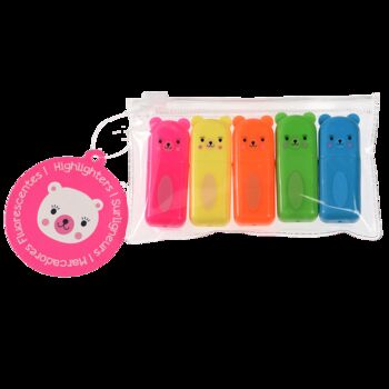 Set Of Five Bear Highlighters, 2 of 4