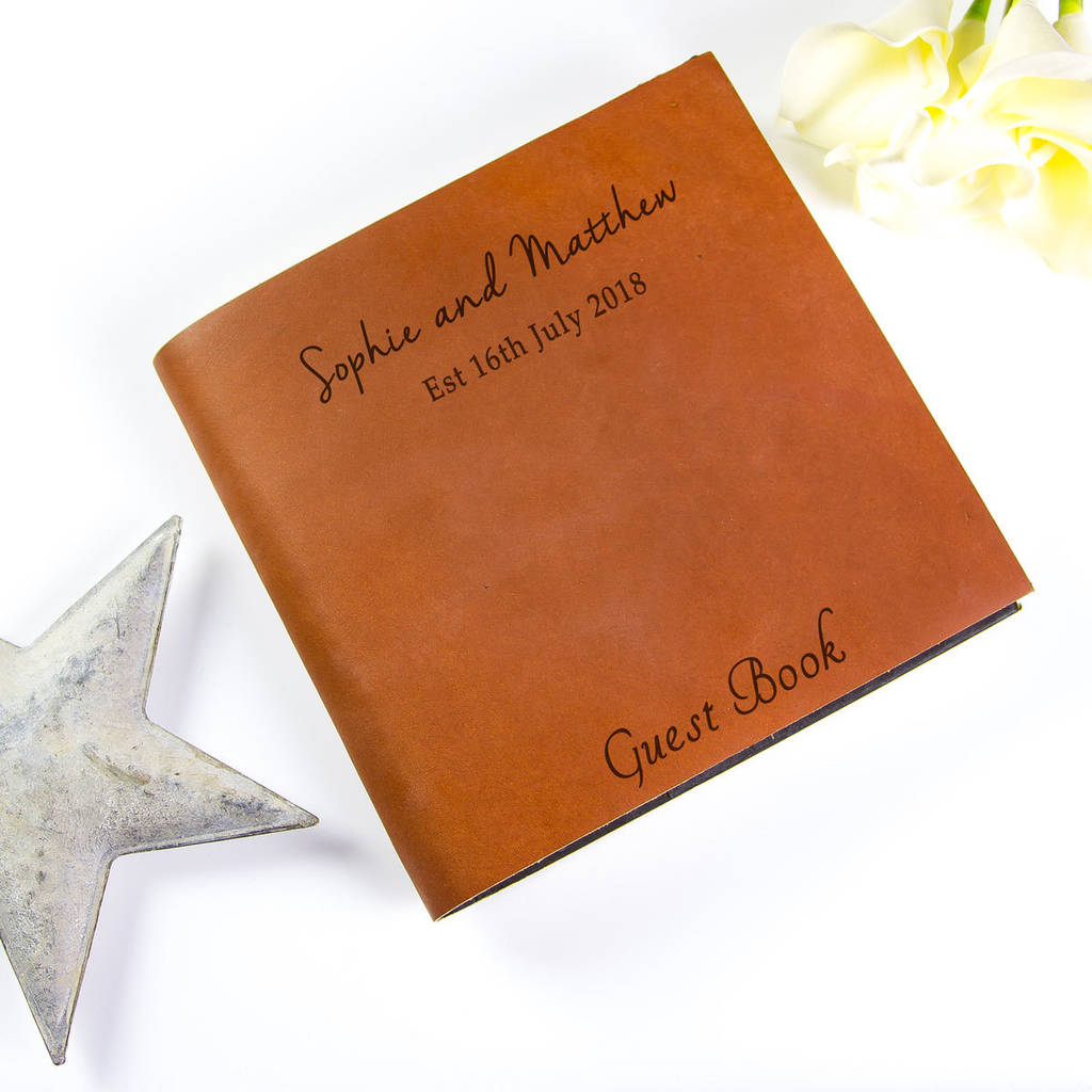 Personalised Handmade Leather Guest Book By The Rustic Dish